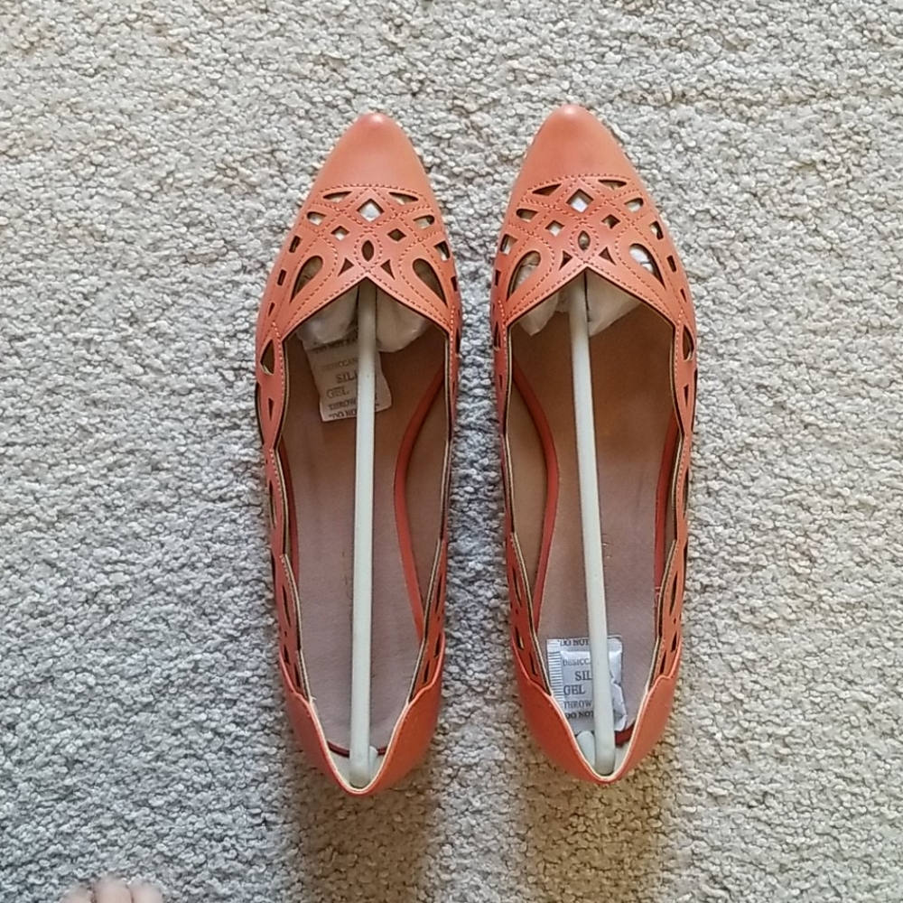 New in box- Restricted Orange Flats, Modcloth, 8